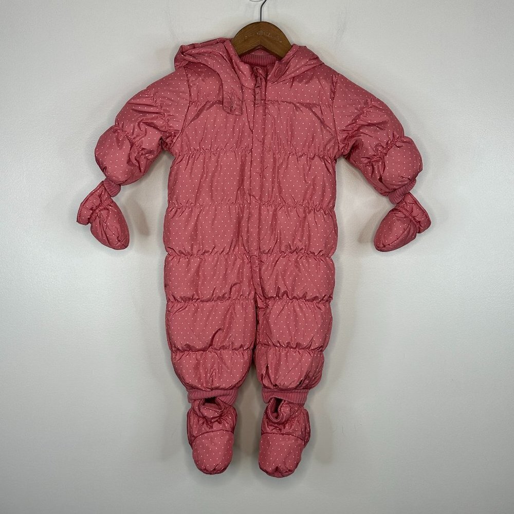 Baby Gap  Baby Girls Puffer Fleece Lined Winter One Piece Bunting Snowsuit 6-12